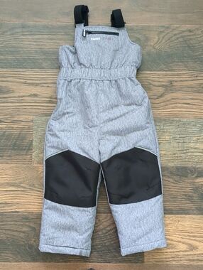 Swiss Tech Children's Bib Overalls Snow Pants, Black and Gray, Size 3T